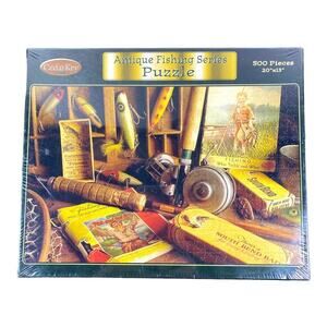 Antique Fishing Series Jigsaw Puzzle 500 pcs 20" x 13" Cedar Key South Bend NEW!